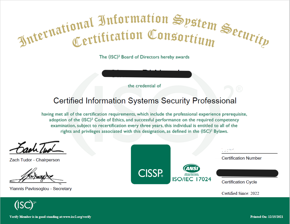 Certificate Example